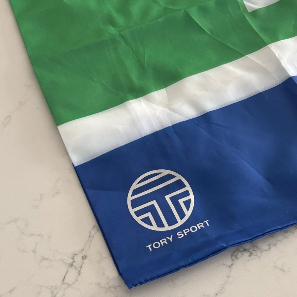 Tory Sport Green and Blue Colorblock Tote - Picture 3 of 5